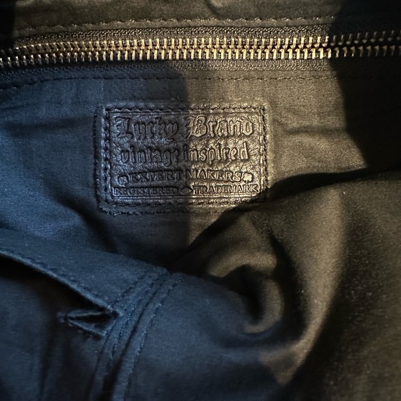 Vintage Lucky brand black and grey leather and suede patchwork hobo. - Picture 3 of 6